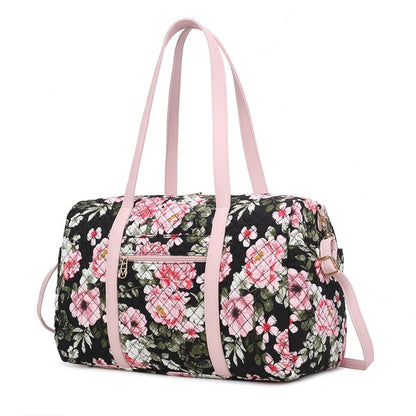 Stacey B's MKF Khelani Quilted Botanical Pattern Duffle Bag