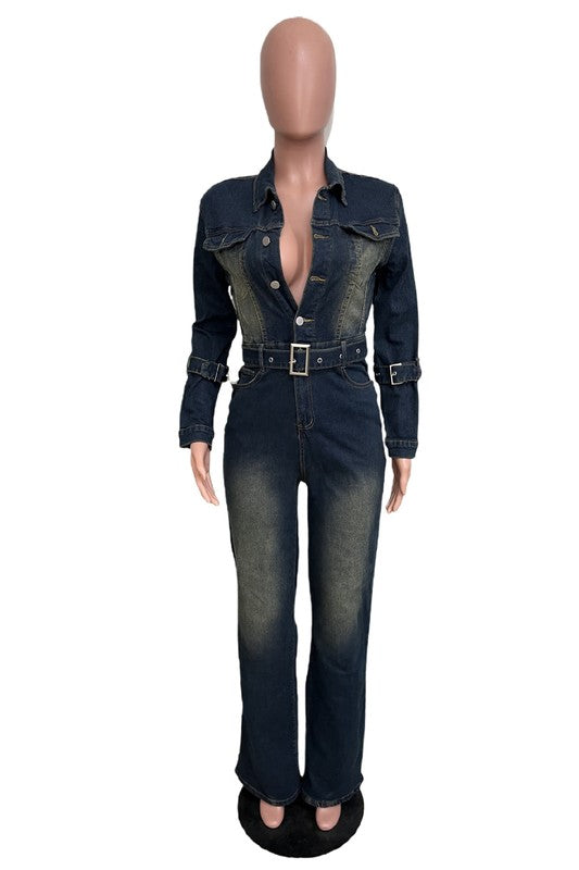 Stacey B's Women Denim Sexy Jumpsuit