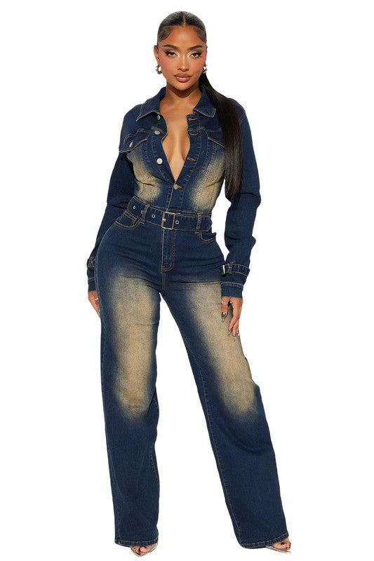 Stacey B's Women Denim Sexy Jumpsuit