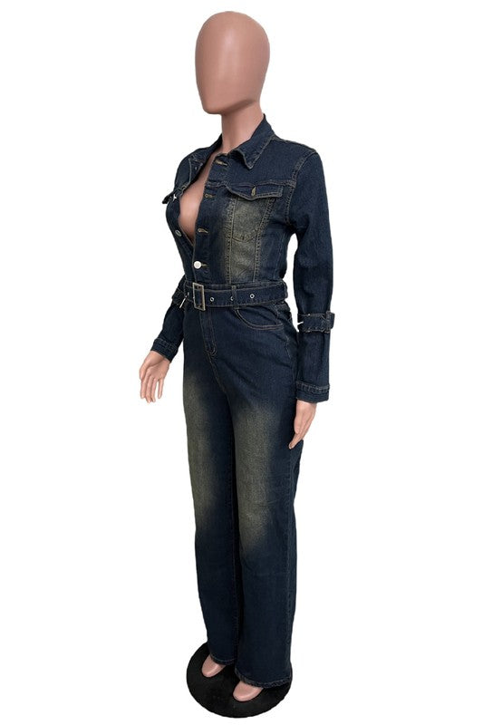 Stacey B's Women Denim Sexy Jumpsuit