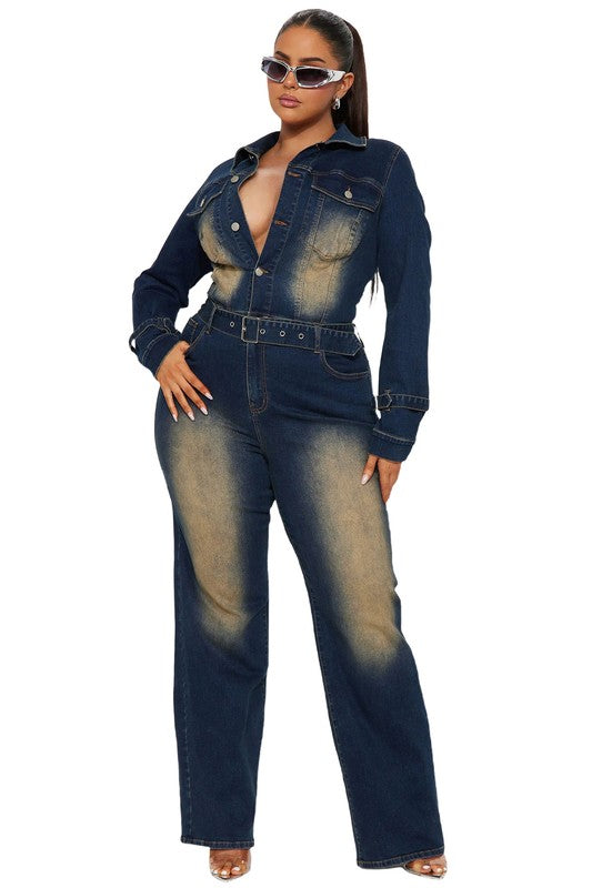 Stacey B's Women Denim Sexy Jumpsuit