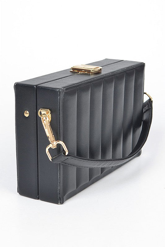 Stacey B's Embossed Box Top Handle Clutch Bag