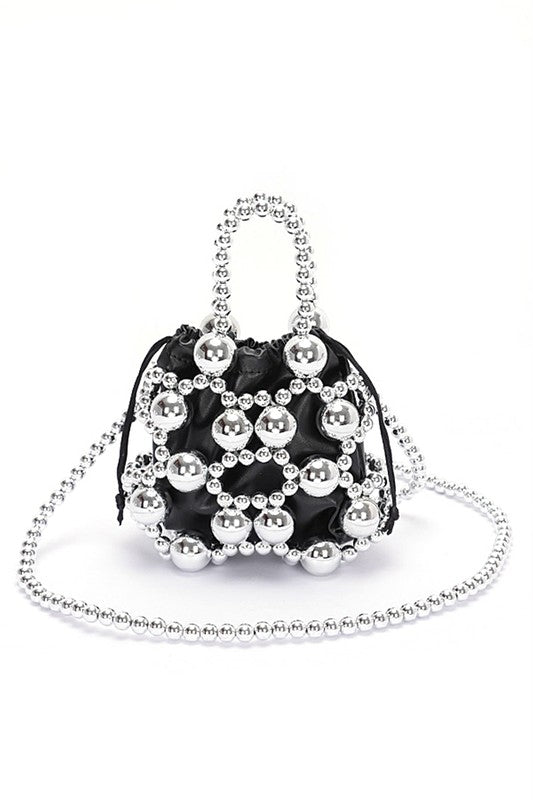 Stacey B's Metallic Beaded Petite Party Swing Bag