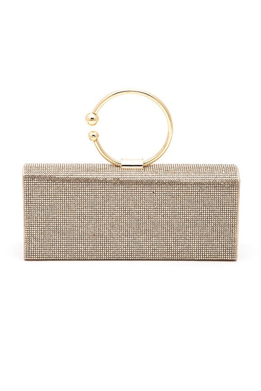 Stacey B's Circle Handle Rhinestone Evening Clutch Bag