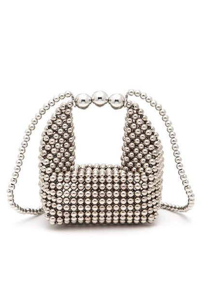 Stacey B's Petite Pearl Braided Top Handle Clutch Bag