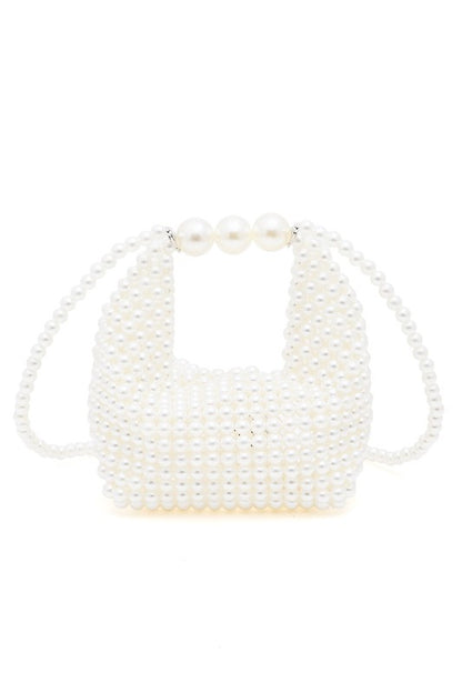Stacey B's Petite Pearl Braided Top Handle Clutch Bag