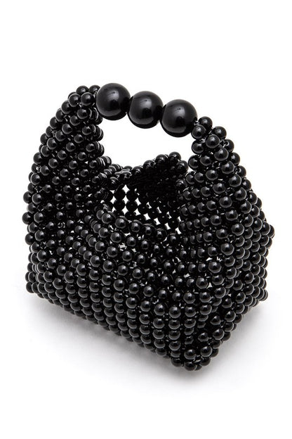 Stacey B's Petite Pearl Braided Top Handle Clutch Bag