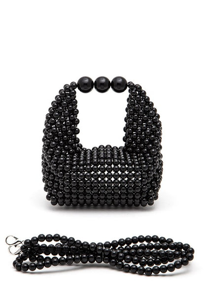 Stacey B's Petite Pearl Braided Top Handle Clutch Bag