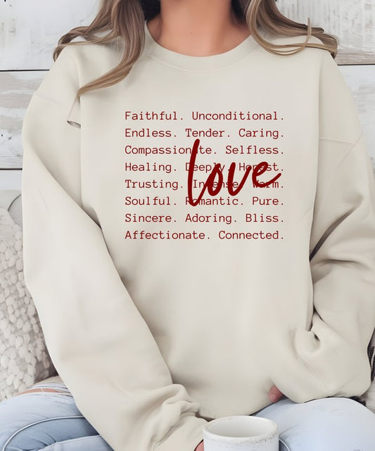 Stacey B's Love Words Graphic CrewNeck Sweatshirt