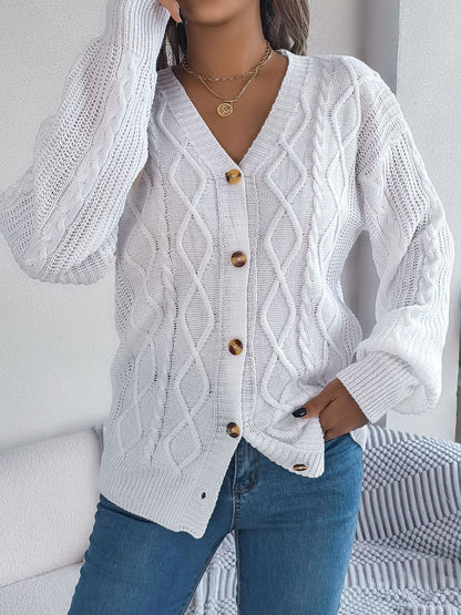 Stacey B's Cable-Knit Long Sleeve Cardigan