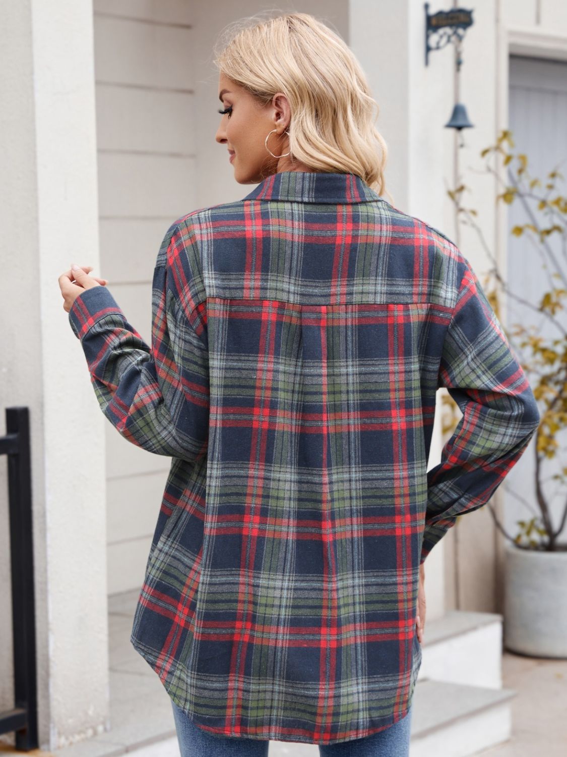 Stacey B's Mandy Plaid Button Up Long Sleeve Shirt