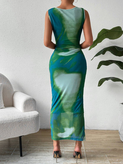 Stacey B's Slit Round Neck Midi Tank Dress