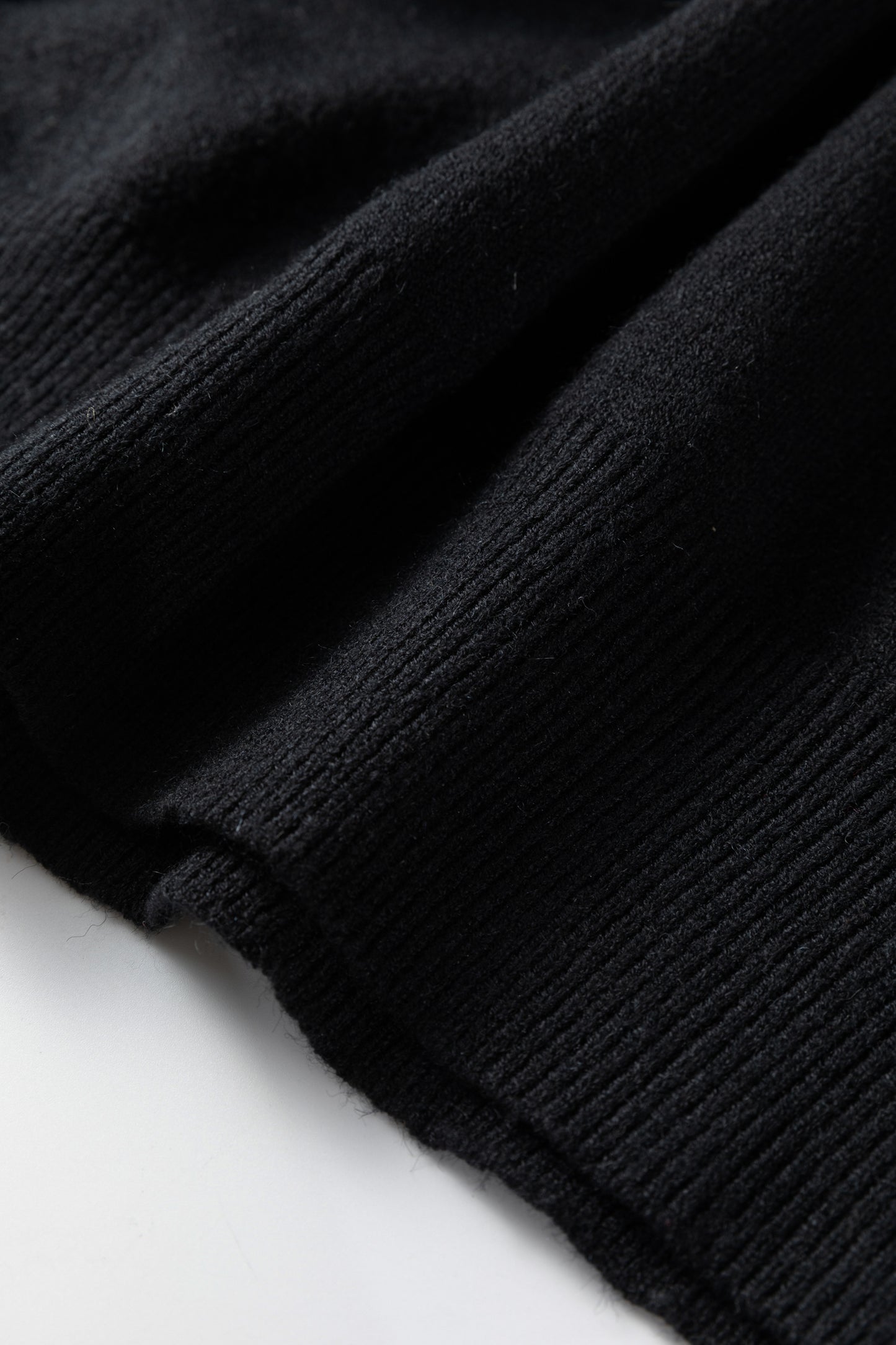 Stacey B's Black High Neck Puff Sleeve Sweater Pleated Mini Skirt 2pcs Knitted Outfit