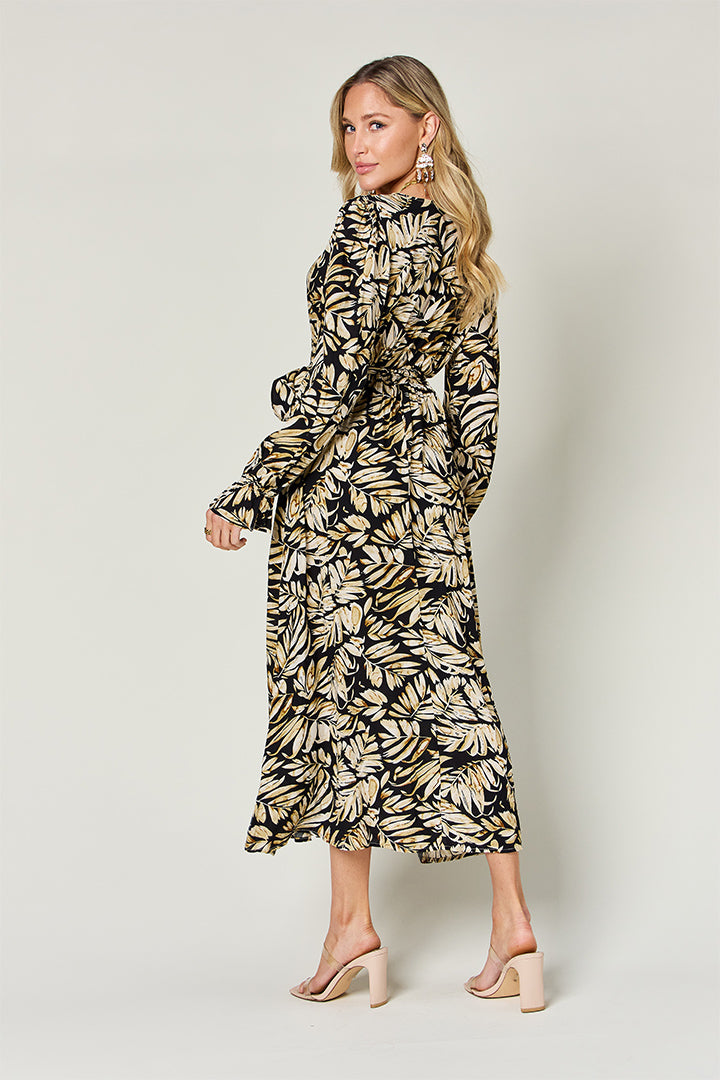 Stacey B's Double Take Full Size Tie Back Flounce Sleeve Dress