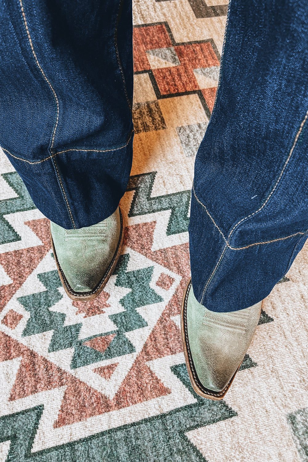 Stacey B's Sail Blue Center Seam Deep Wash Straight Jeans