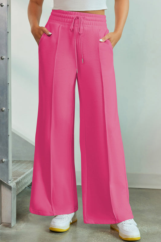 Stacey B's Drawstring Wide Leg Pants with Pockets