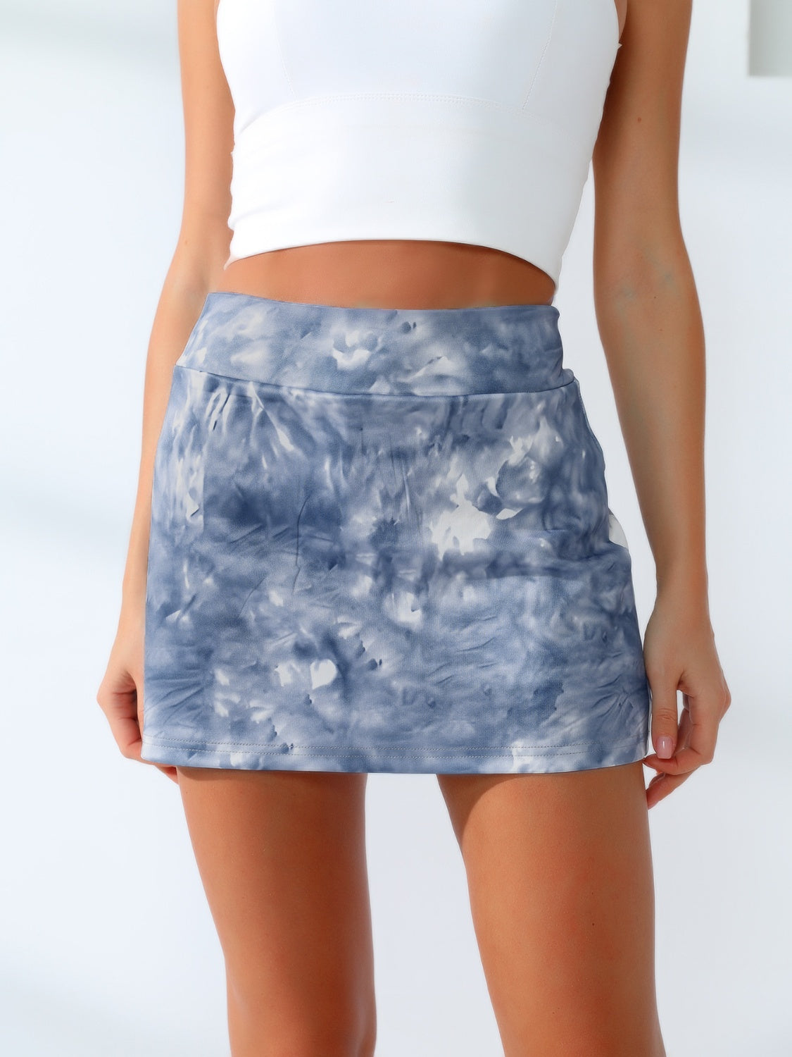 Stacey B's Quick-Dry Tie-Dye Wide Waistband Active Tennis Skirt