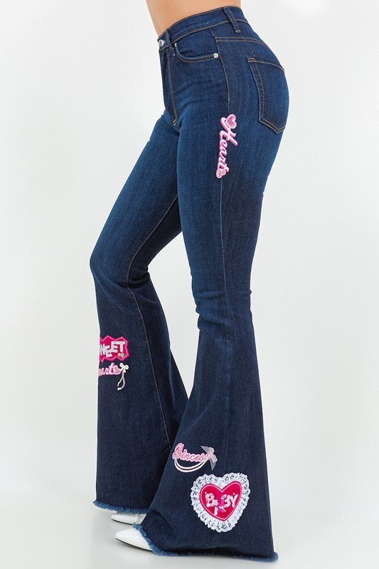 Stacey B's Sweet Heart Bell Bottom Jean- Inseam 32"