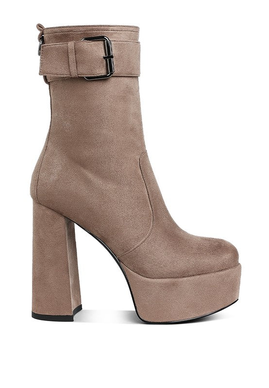 Stacey B's Wanderer Flared Block Heel Mid-Calf Boots