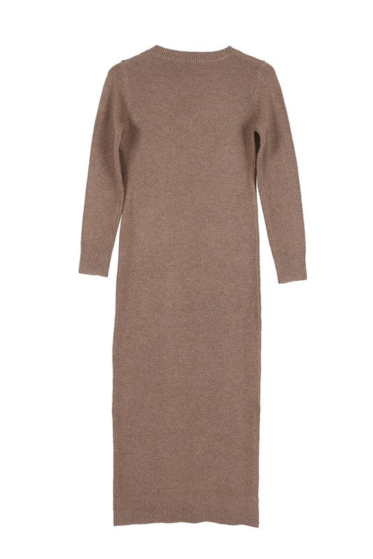 Stacey B's V-Neck Sweater Maxi Dress