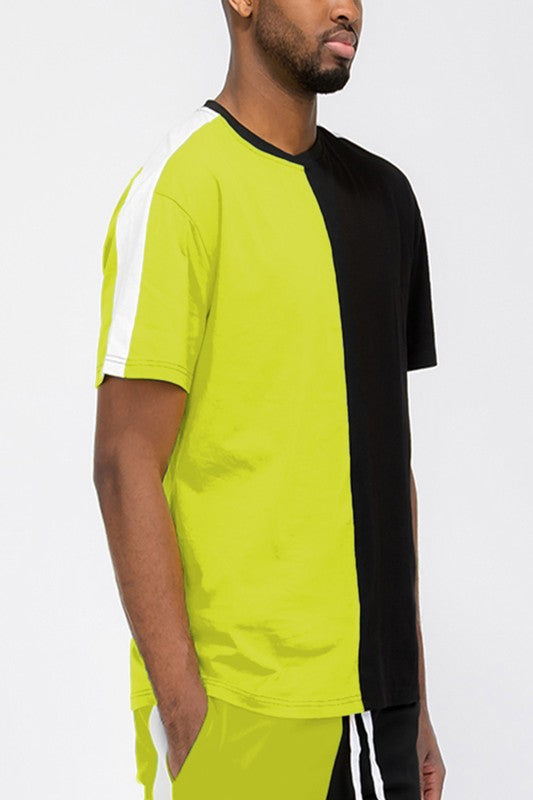 Stacey B's Two Tone Color Block Short Sleeve T-Shirt