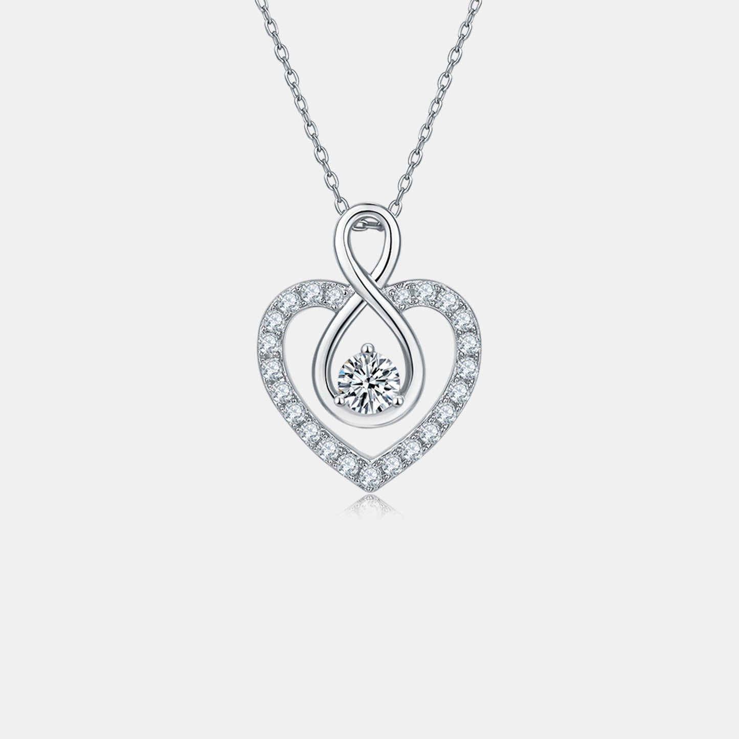 Stacey B's 1 Carat Moissanite 925 Sterling Silver Heart Shape Necklace