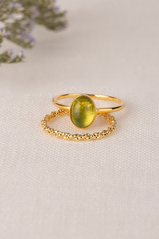 Stacey B's Natural stone ring set