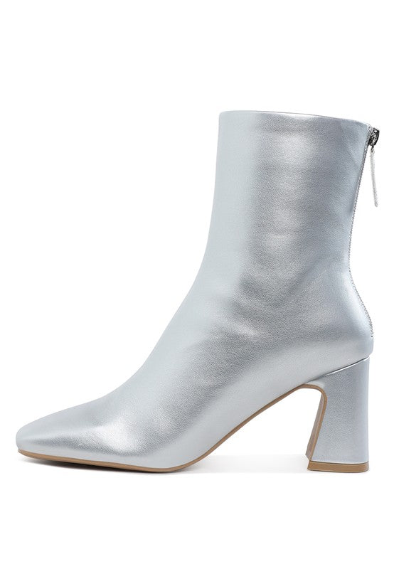 Stacey B's Simba Square Toe Metallic Ankle Boots