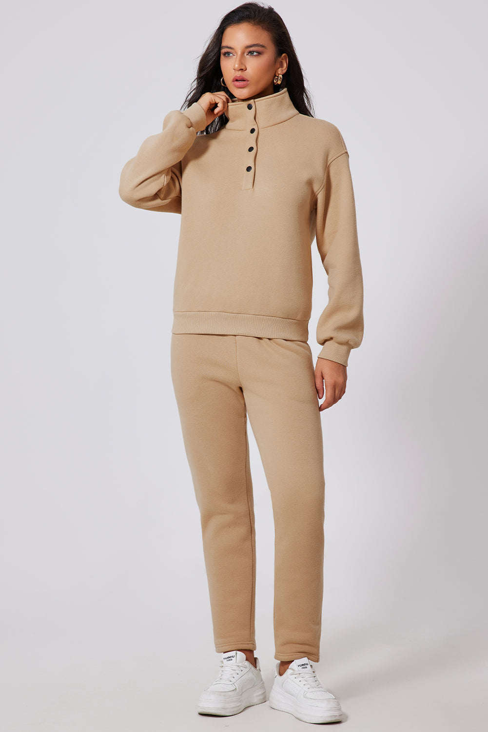 Stacey B's Half Snap Turtleneck Top and Pants Active Set