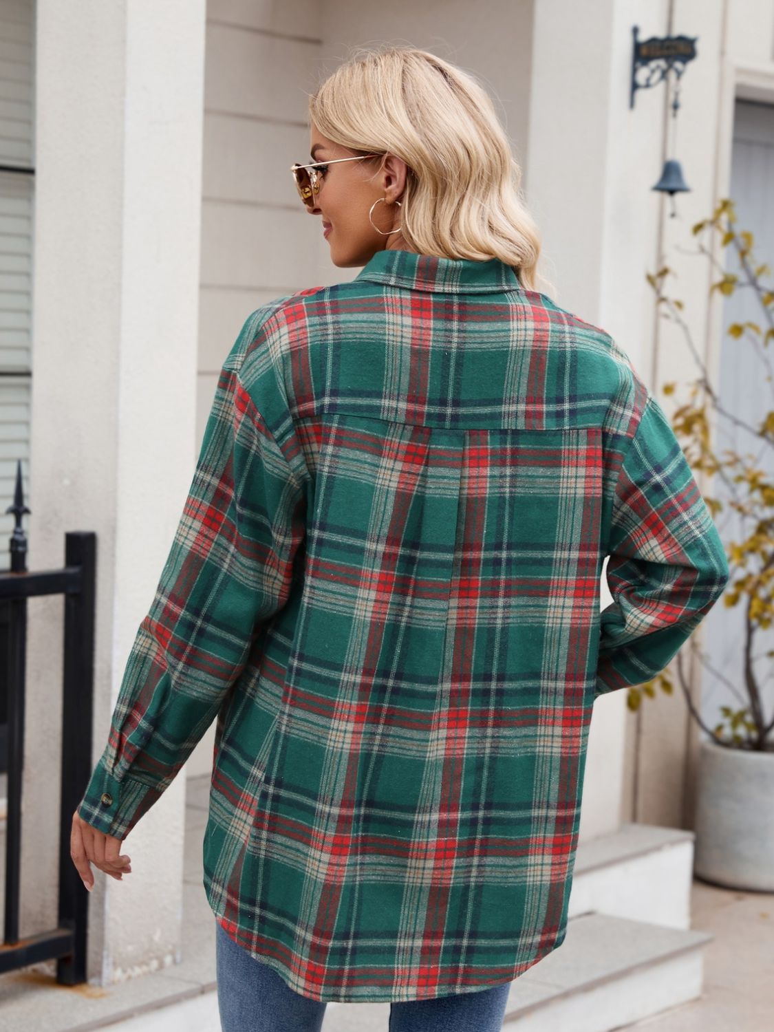 Stacey B's Mandy Plaid Button Up Long Sleeve Shirt