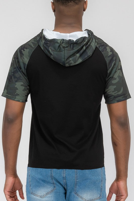 Stacey B's Short Sleev Camo Color Black