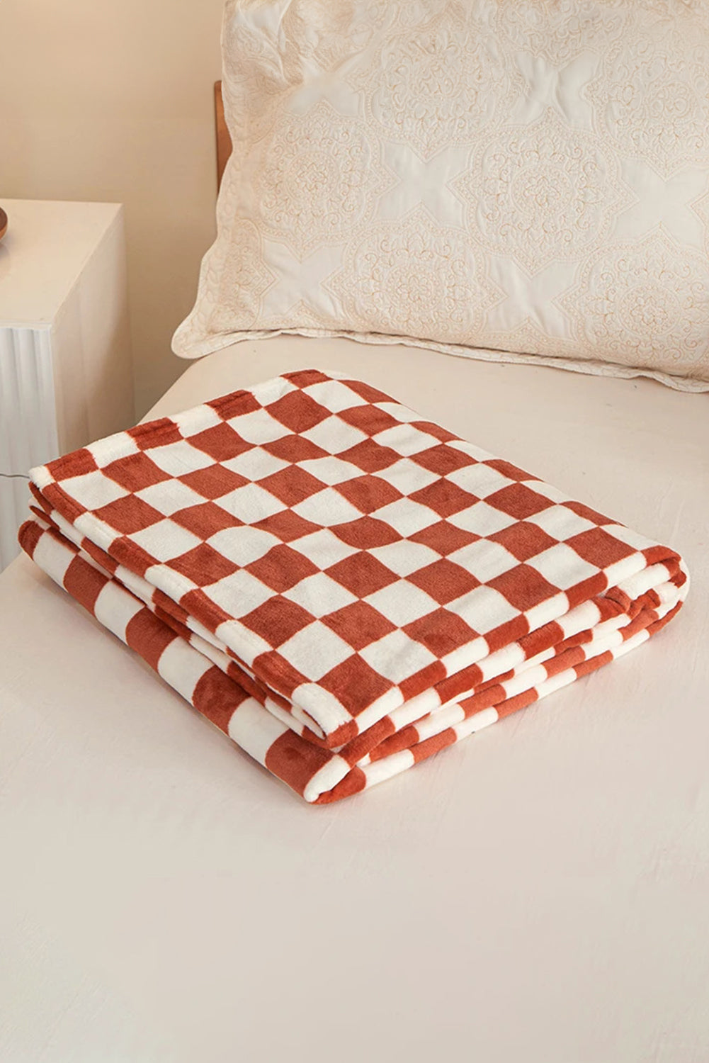 Stacey B's Black Checkerboard Printed Soft Throw Blanket