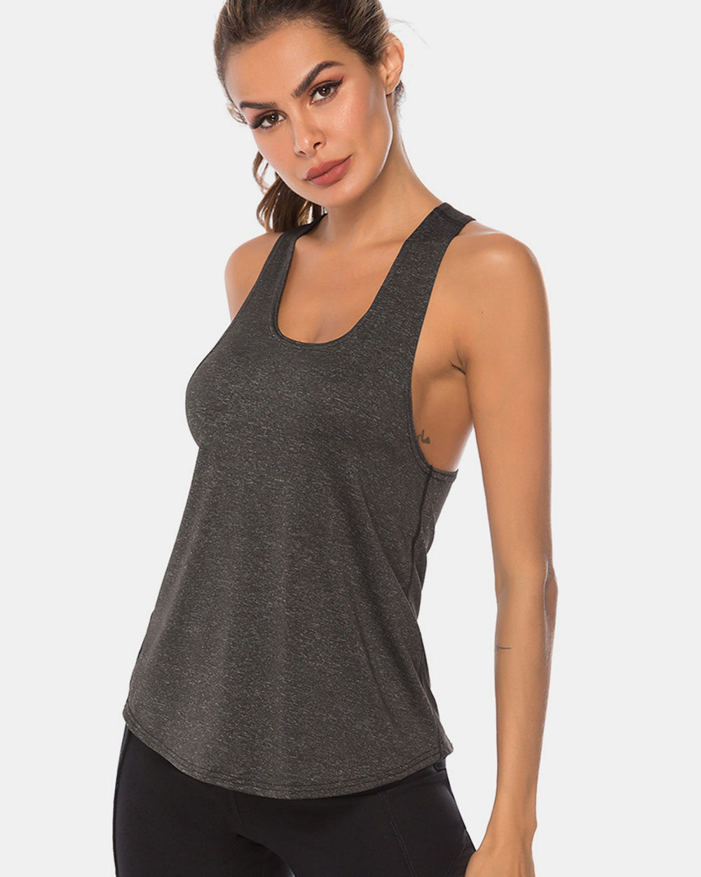 Stacey B's Full Size Scoop Neck Wide Strap Active Tank