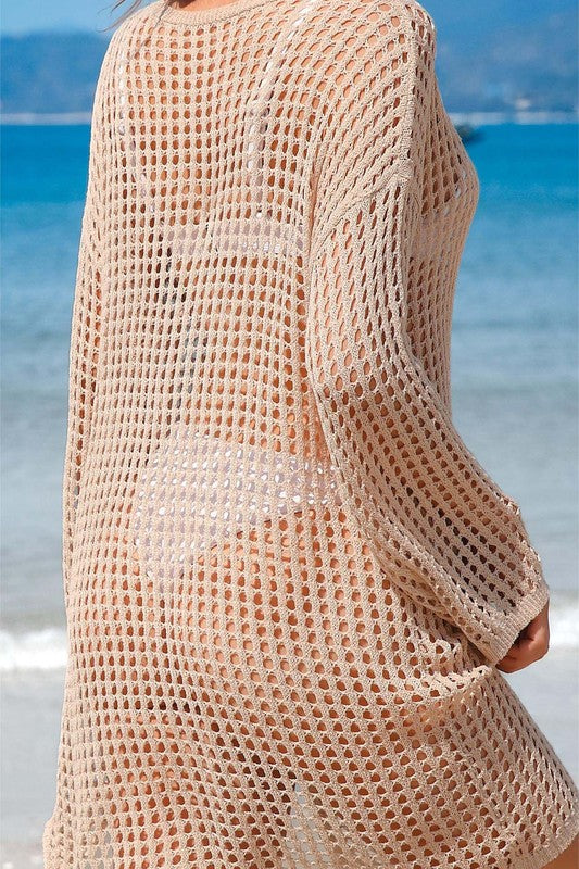 Stacey B's Crochet Side Split Beach Coverups Swimwear Dress