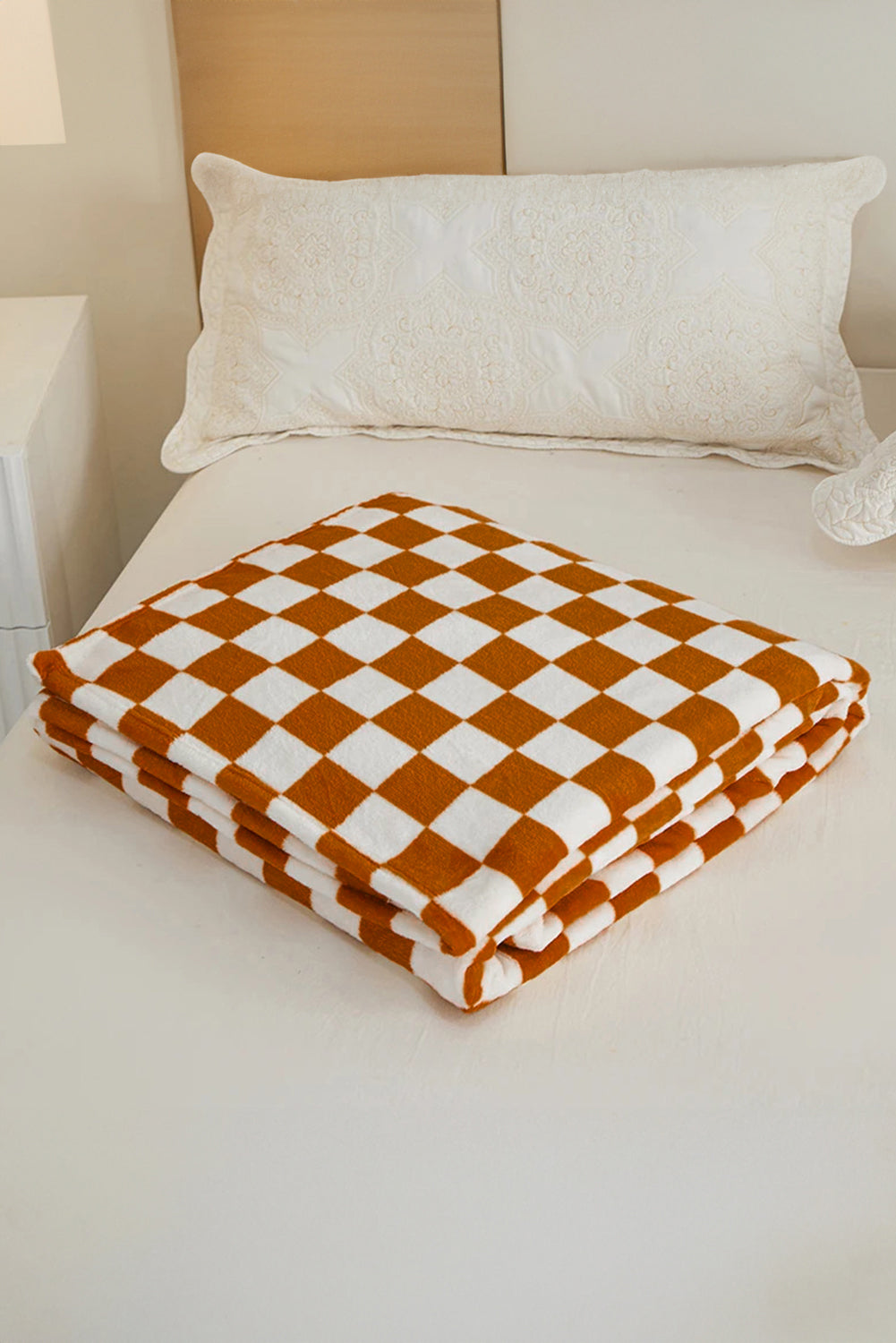 Stacey B's Black Checkerboard Printed Soft Throw Blanket