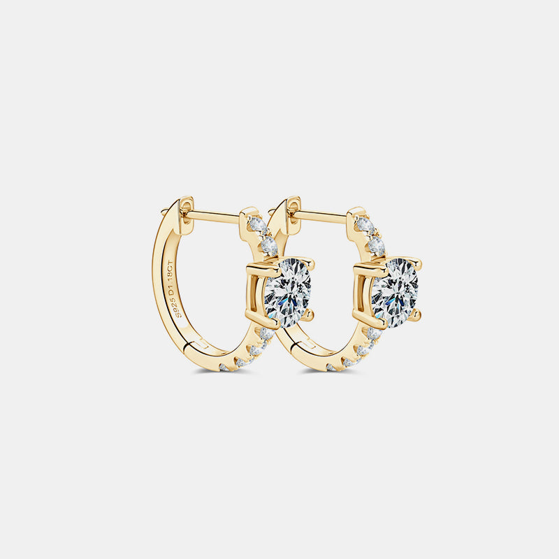 Stacey B's .36 Carat Moissanite Zircon 925 Sterling Silver Hoop Earrings