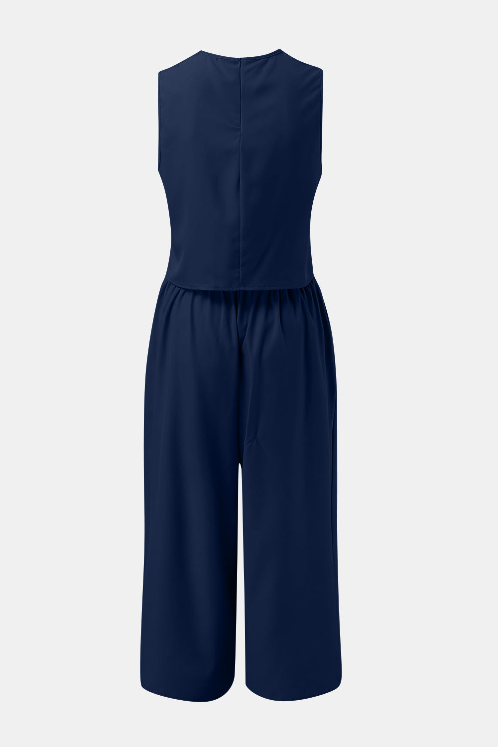 Stacey B's Round Neck Top and Wide Leg Pants Set