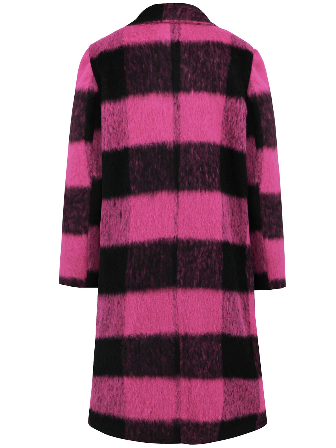 Stacey B's Plaid Double-Breasted Long Sleeve Coat