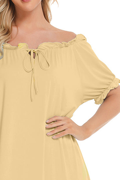 Stacey B's Lace Detail Short Sleeve Lounge Dress