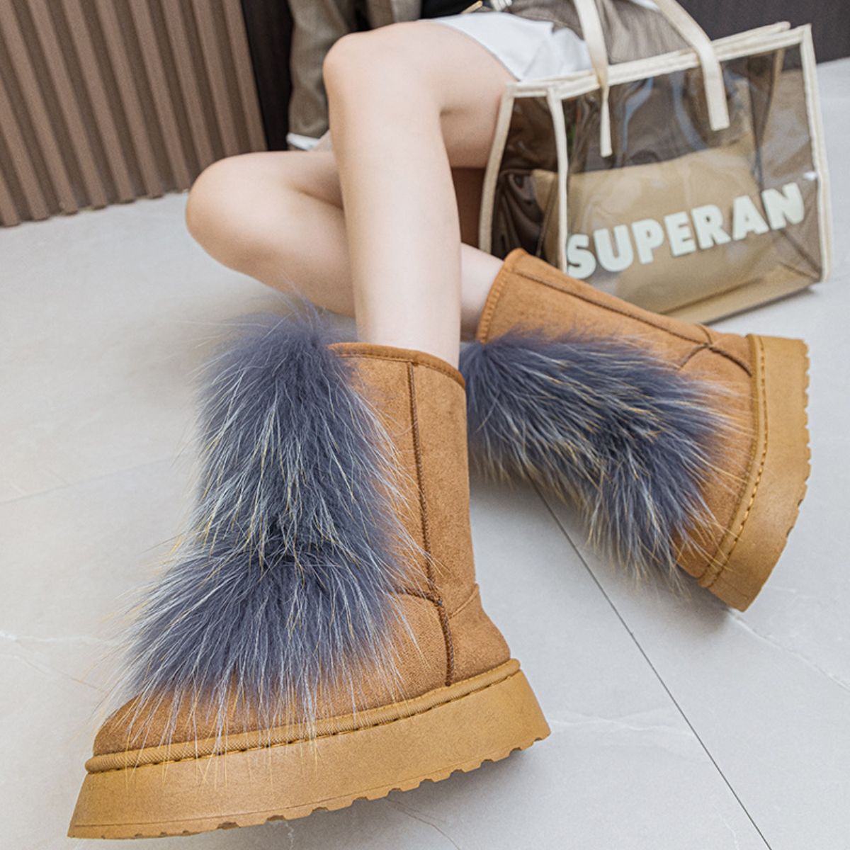 Stacey B's Thermal Suede Platform Boots