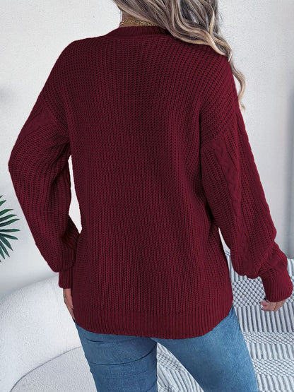Stacey B's Cable-Knit Long Sleeve Cardigan