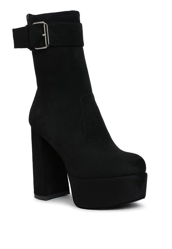 Stacey B's Wanderer Flared Block Heel Mid-Calf Boots