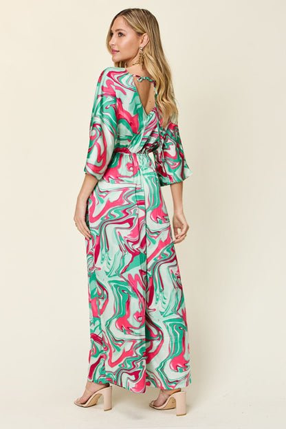 Stacey B's Double Take Full Size Half Sleeve Wide Leg Jumpsuit