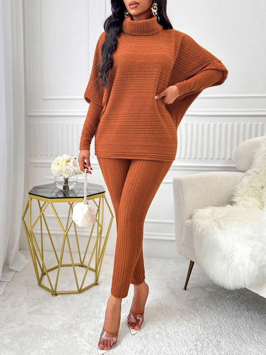 Stacey B's Turtleneck Batwing Sleeve Top and Pants Set