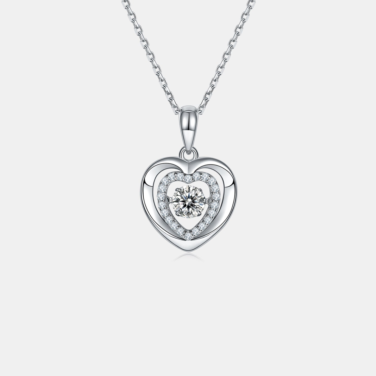 Stacey B's Moissanite 925 Sterling Silver Heart Necklace