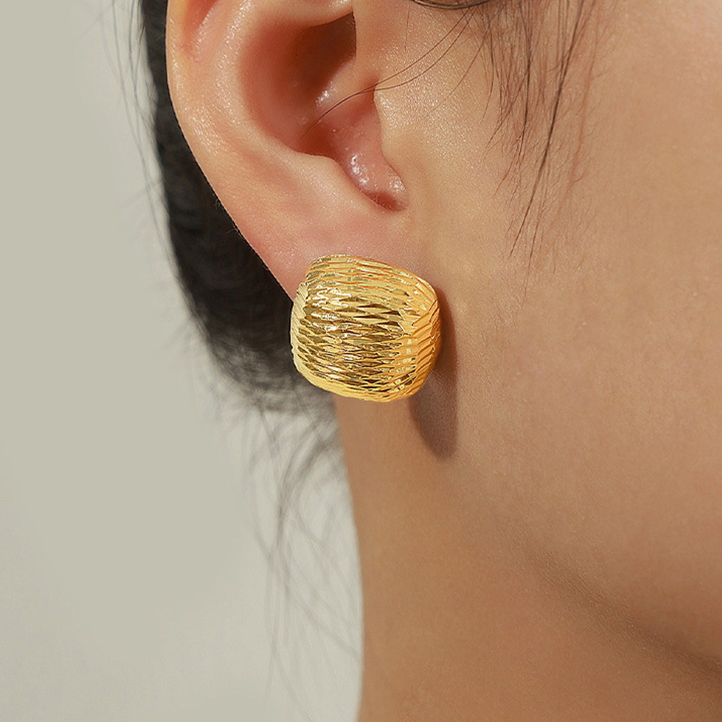 Stacey B's Gold-Plated Geometric Stud Earrings