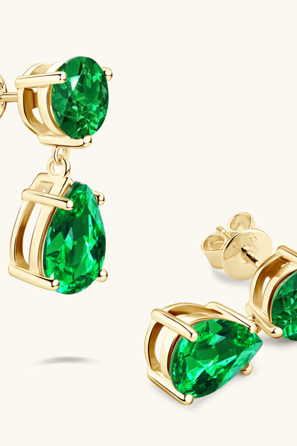 Stacey B's Lab-Grown Emerald Drop Earrings