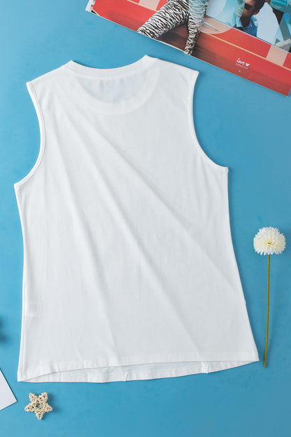 Stacey B's Black Solid Color Crew Neck Pleated Sleeveless Top