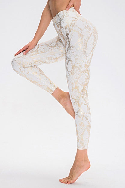 Stacey B's Animal Print Slim Fit Wide Waistband Long Sports Pants