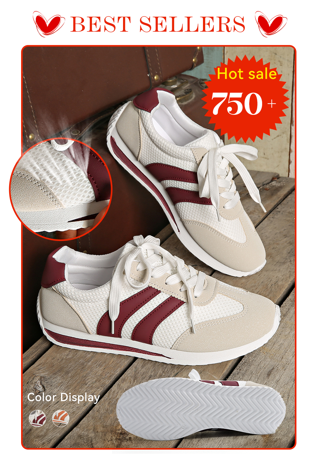 Stacey B's Blackish Green Patchwork Breathable Lace Up Sneakers